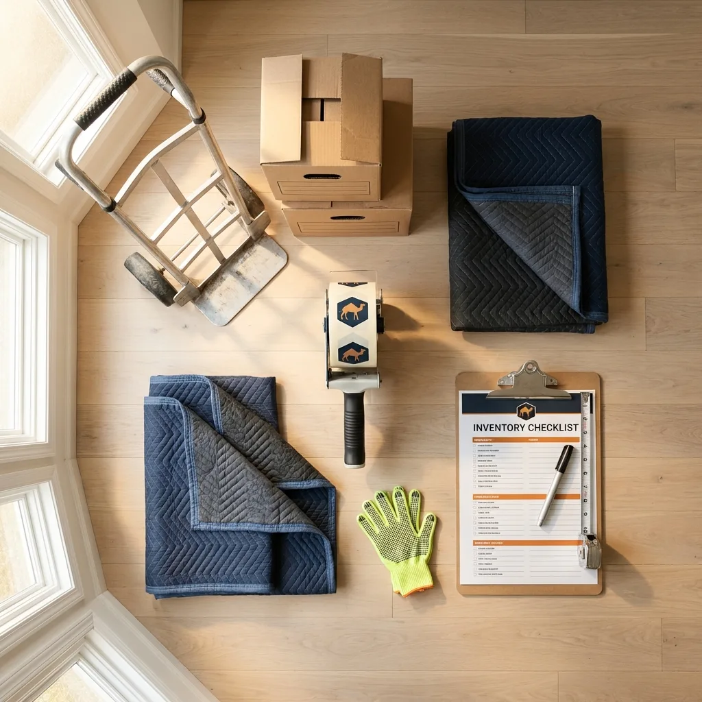Professional moving supplies and packing materials layout for Tupper Lake residential relocations