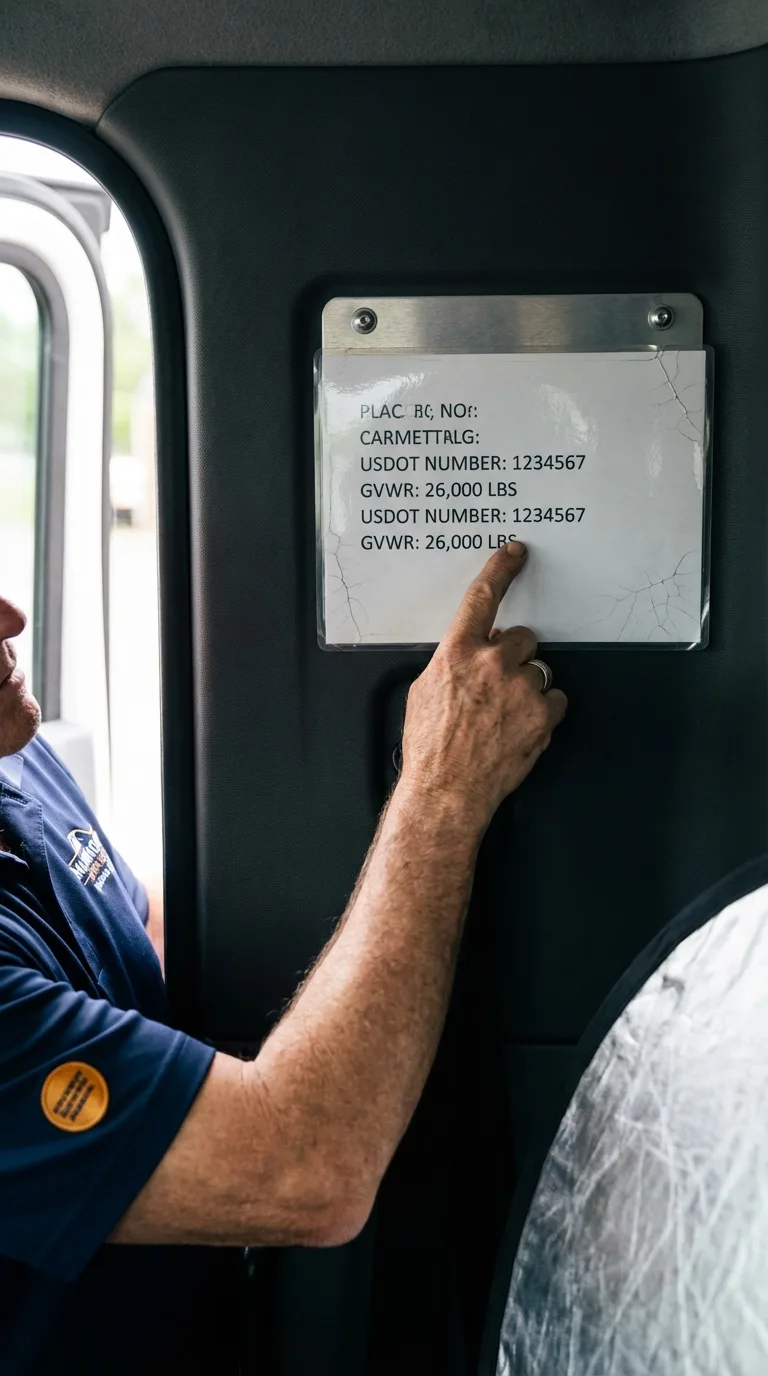 USDOT licensing placard verification in Tupper Lake